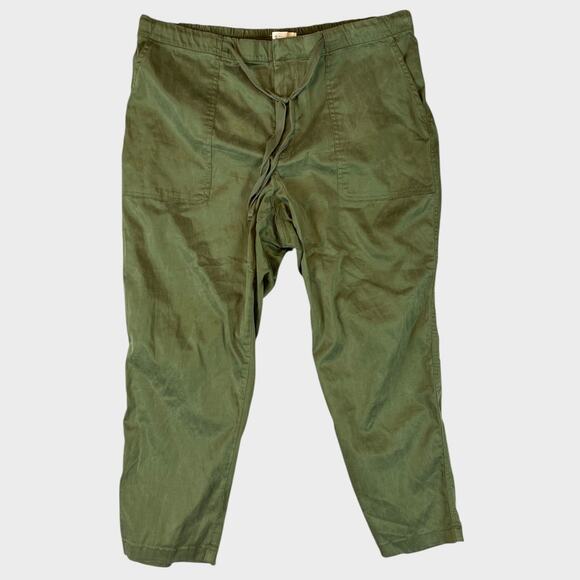 Lou & Grey for LOFT XL Green Drawstring Pants Lyocell Cotton Spandex - Picture 1 of 7